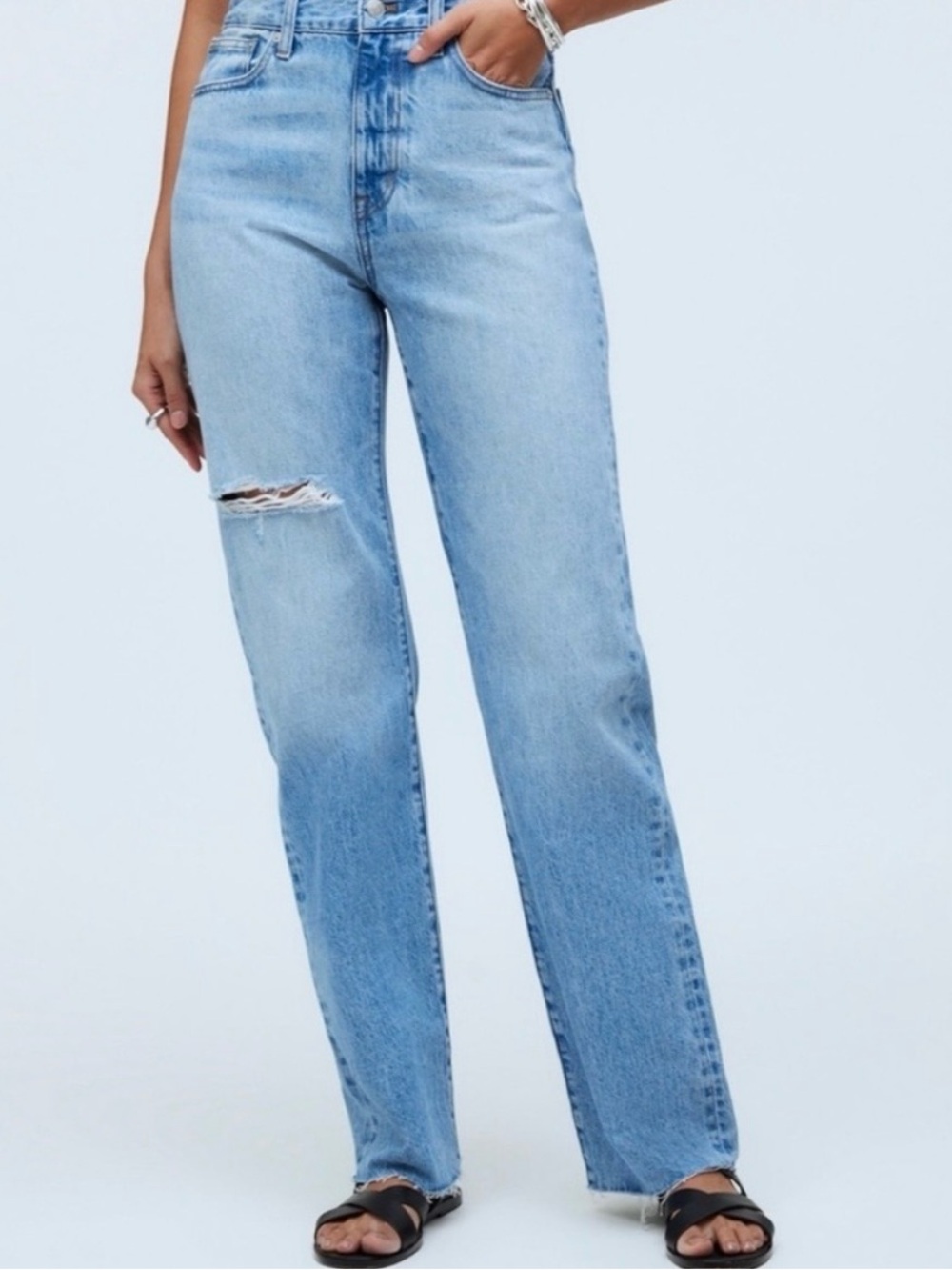 NWT Madewell Light Blue 90s Straight Leg High-Rise Jeans in 29T